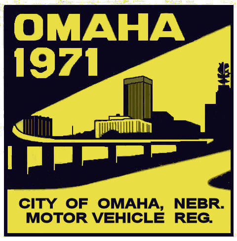(image for) 1971 Nebraska Omaha Registration sticker